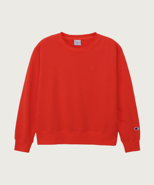 여성 베이직 스몰 로고 스웨트셔츠 Red