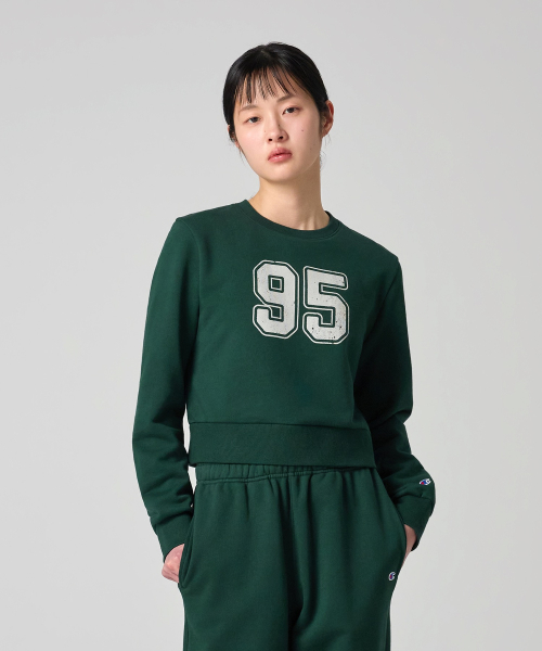 여성 95 크롭 스웨트셔츠 Green