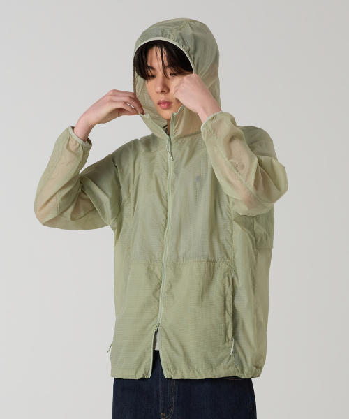 라이트웨이트 나일론 윈드브레이커 Lime Green