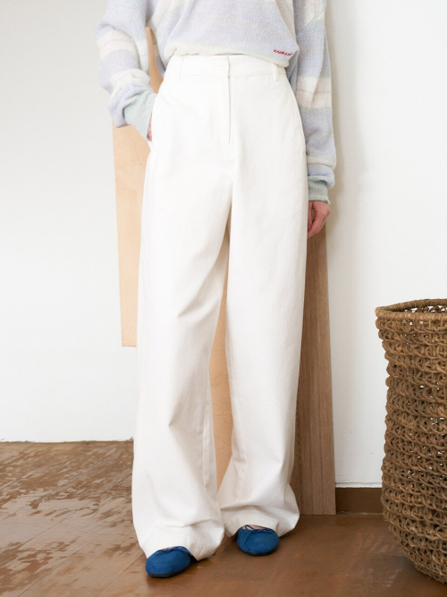 Natural Curved Cotton Pants MU2611PT101M