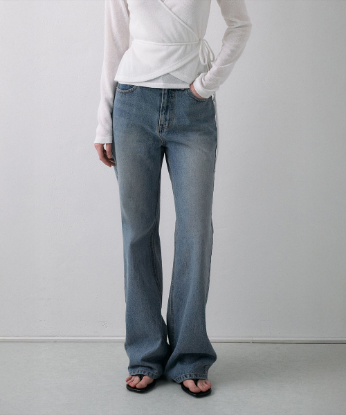 [기장선택]Semi-Bootcut Denim[LMBFSP25DN5202-1]-Medium blue