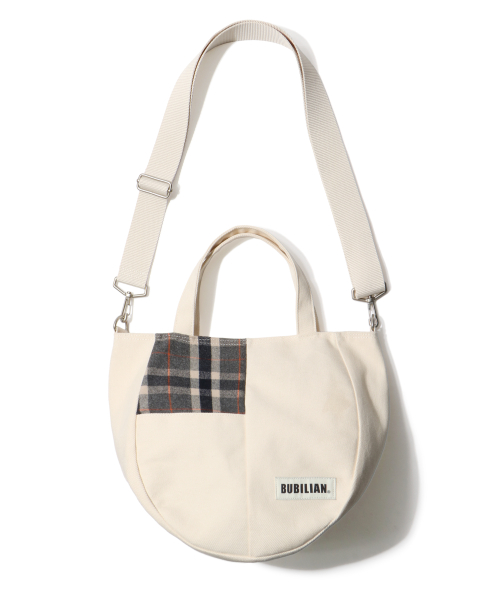 Circular Cross bag_Check Ivory