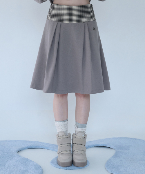 MINI CHECK SWEAT SK BEIGE