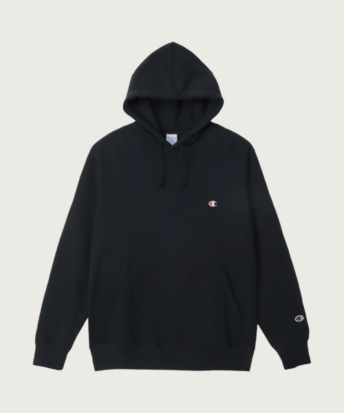베이직 C로고 레귤러핏 후드 티셔츠 Navy
