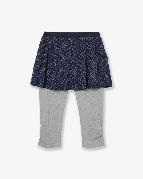 FLOWER SKIRT LEGGINGS [NAVY]