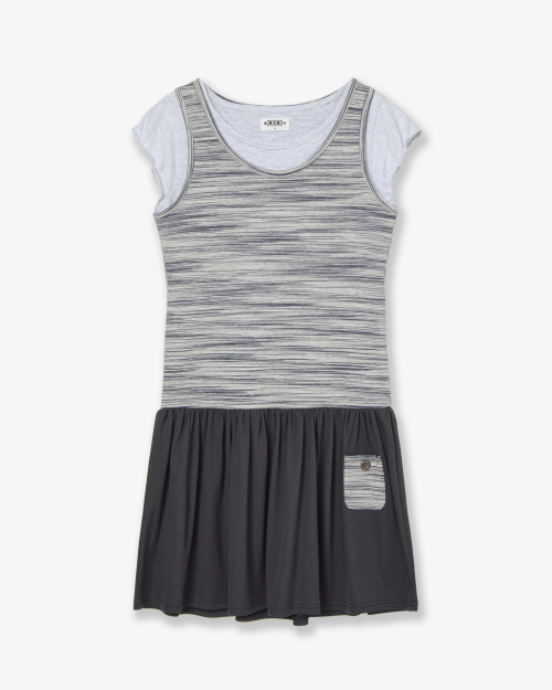 LAYERED TOP DRESS [NAVY]