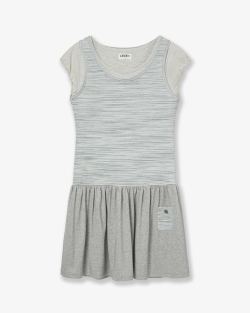 LAYERED TOP DRESS [GREY]