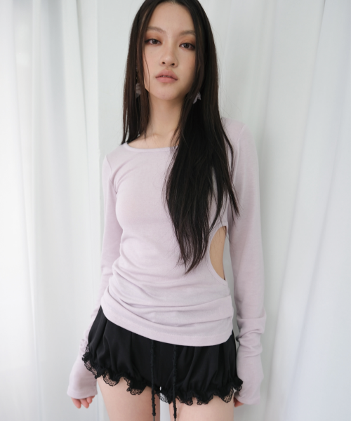 Cutout long sleeved T *Lavender