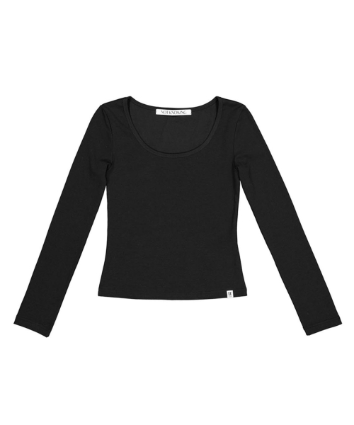 Scoop Neck L/S Tee (BLACK)