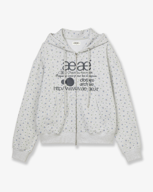 WEB LOGO FLOWER HOOD ZIP UP [BLUE]