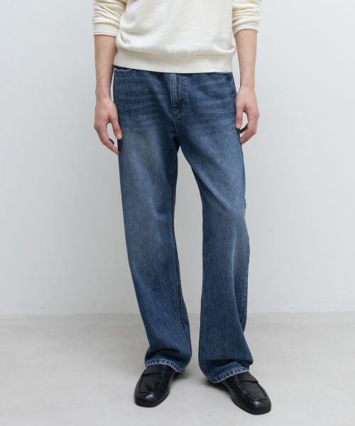 Semi-Wide Denim Pants MID BLUE