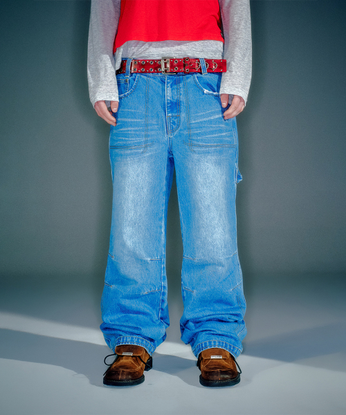 (MEN) NOEL DENIM WORK-PANTS BLUE