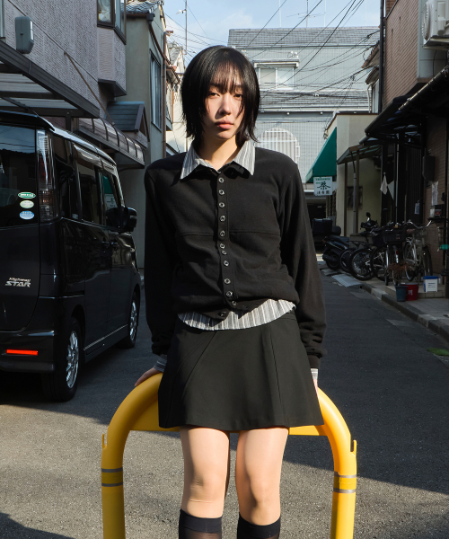 FLARE SHORT SKIRT (BLACK)