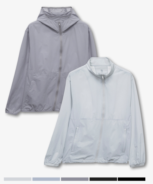 [SET][Hood or High-Neck Selection] Lightweight Semi-Oversized-Fit Windbreaker - 5color