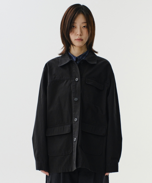VINTAGE WASHING WORK JACKET (BLACK)