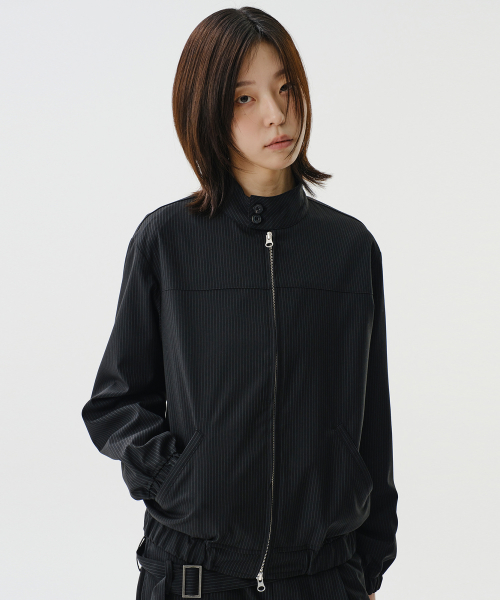 STRIPE SET-UP JACKET (BLACK)