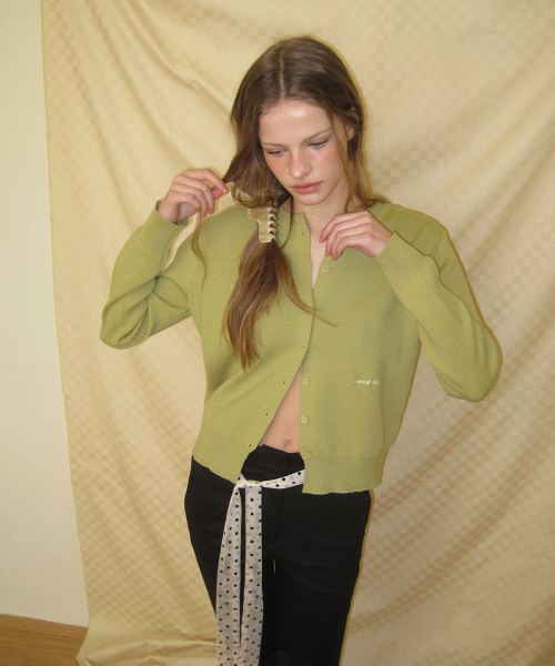 Post round cardigan - Olive