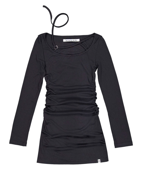 Strap Shirring Top (BLACK)