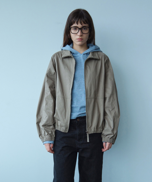 WASHED COTTON OVERSIZED BLOUSON_KHAKI GREY [LC261JP01GK]