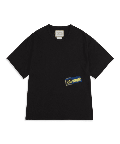 Aloha pineapple patchwork tee in charcoal