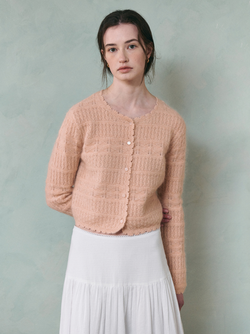 DALENA scasi mohair knit cardigan_PINK