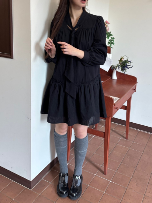 DARLENE bow neck dress