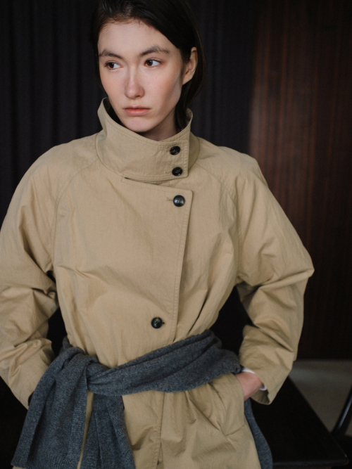 High neck Half Trench coat Beige AT6JAA006BI