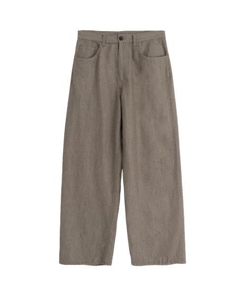 Boiled Wool Twill Pants, Brown