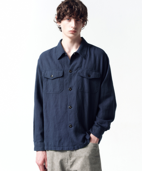 Garment Dyeing Fatigue Shirt NAVY