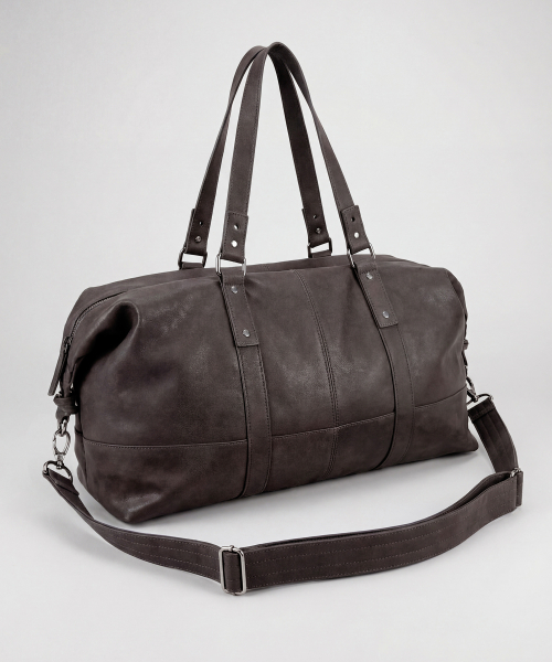 Vintage Document Leather Boston Bag BROWN