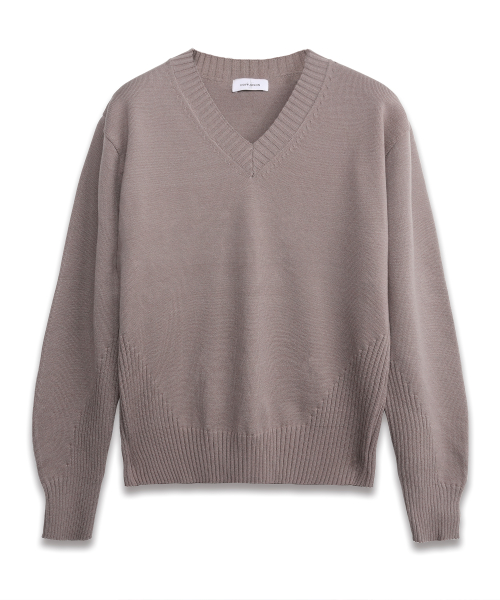 Reverb V-Neck Knit LIGHT BROWN