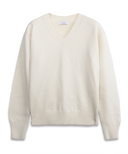 Reverb V-Neck Knit LIGHT IVORY