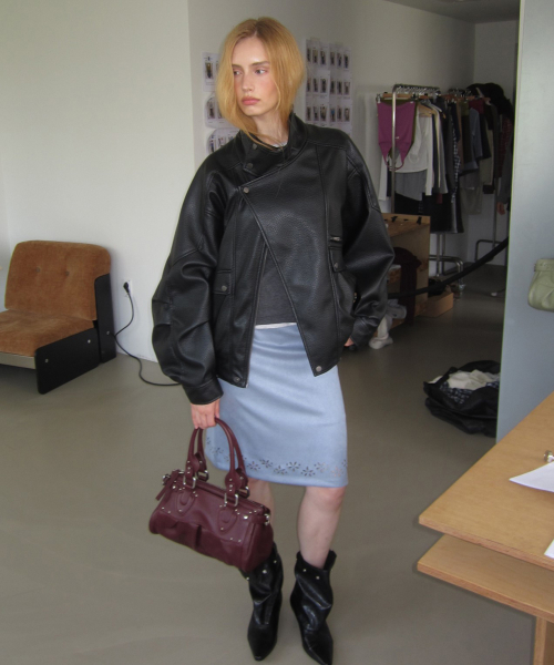 HERITAGE LEATHER JUMPER (BLACK)