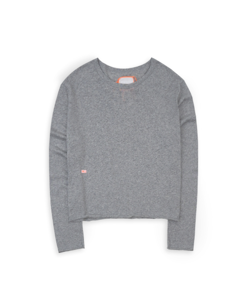 Tuewid gauze crop longsleeve t-shirts Heather gray