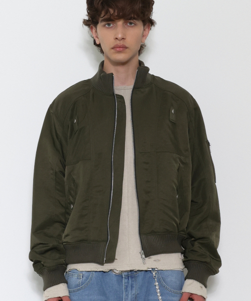 High-Neck MA-1 Insulation Jacket OLIVE