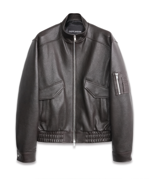 Soft Lambskin Pilot Jacket DARK BROWN