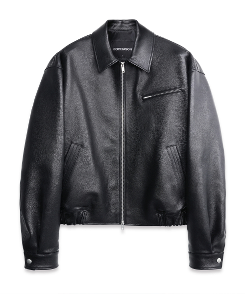 Goat Leather Surface Blouson BLACK