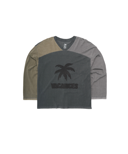 Tuewid vacance v-neck longsleeve t-shirts in smoke