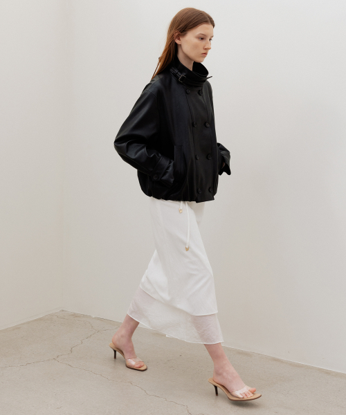 Elene Sheer Layered Skirt White