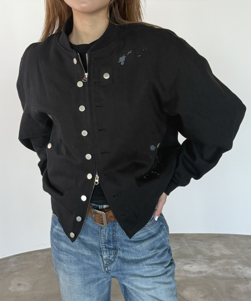 PAINT STUD COTTON MA1 IN BLACK