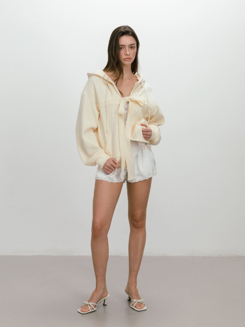 SATIN LACE SHORTS /IVORY