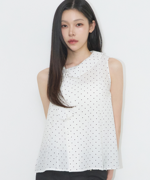 Rope Flare Blouse White Dot
