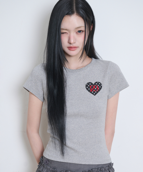 129 Dot Fitted T-Shirt Melange