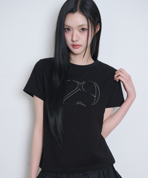 129 Logo Patch T-Shirt Deep Black