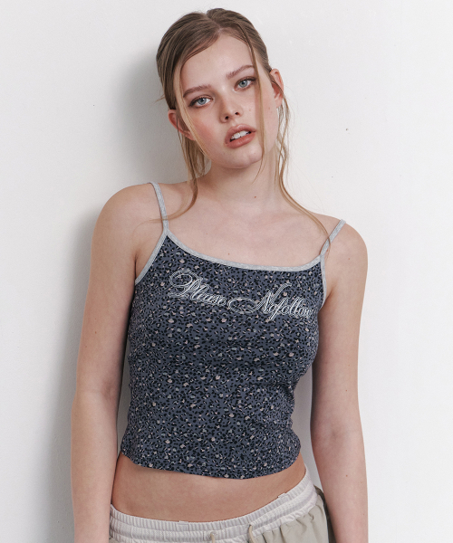 Kiki Leopard Sleeveless Top (Blue Grey)