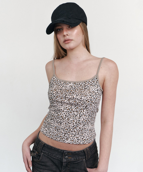 Kiki Leopard Sleeveless Top (Baby Pink)