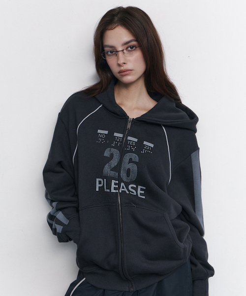 Tove Track Hoodie Zip Up (Cool Charcoal)