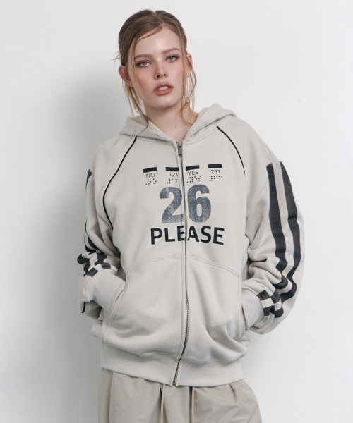 Tove Track Hoodie Zip Up (Sand )