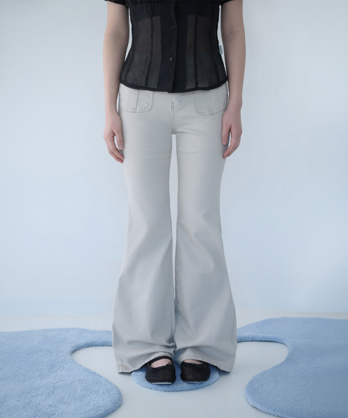 BUTTON POCKET BOOTCUT PT SAND RAW