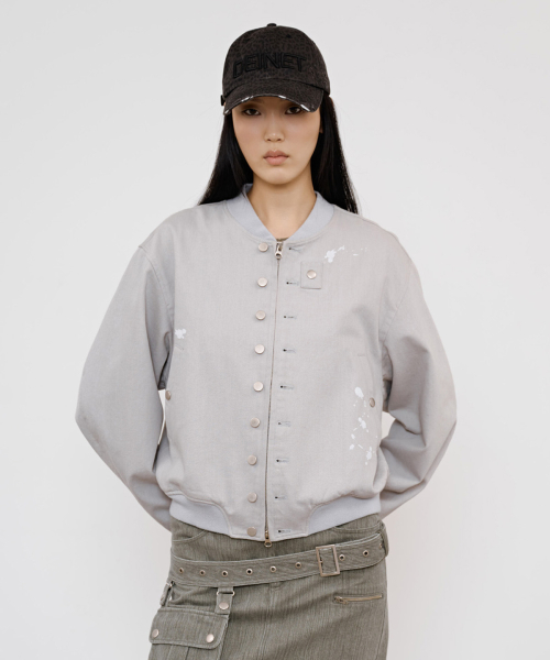 PAINT STUD COTTON MA1 IN LIGHT GREY